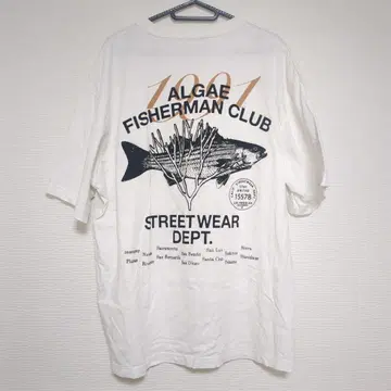 PULL&BEAR 풀 앤 베어 티셔츠 화이트 물고기 낚시