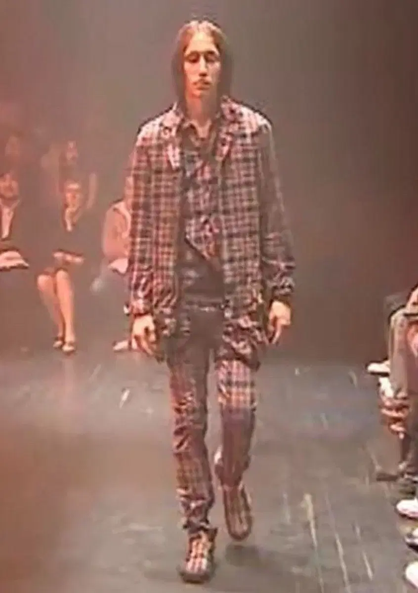 Numbernine 05ss Runway Bondage Check Pants