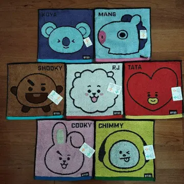 7장 세트 BTS 미니 타월 새상품 BTS LINE프렌즈