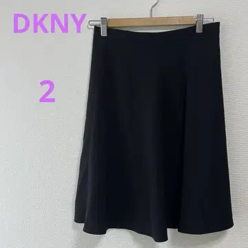 다나 캐런 [2] 블랙 플레어 스커트 오피스 캐주얼 심플 무지