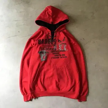 00s BADMAN 배드맨 레드 빨간색 후드티 y2k
