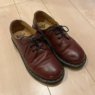 Dr.Martens 가죽 신발 가죽 신발 3홀 체리 레드