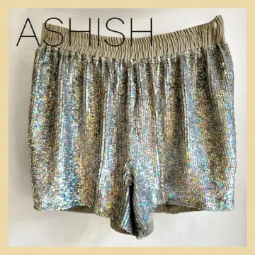 ASHISH 실버 스팽글 숏 팬츠