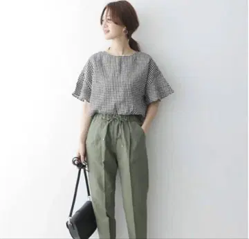 어반 리서치 도어스 URBAN RESEACH 린넨 깅엄 체크 블라우스