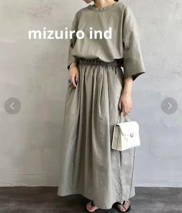 mizuiro ind 미즈이로 인드 허리 개더 롱 기장 원피스