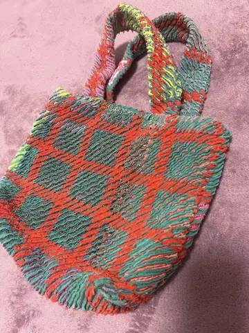 nakedquilt 토트백 체크 무늬 슬래시 퀼트