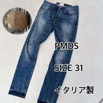 새상품급 PMDS 슬림 테이퍼트 스트레치 데님 사이즈 31 데미지 가공