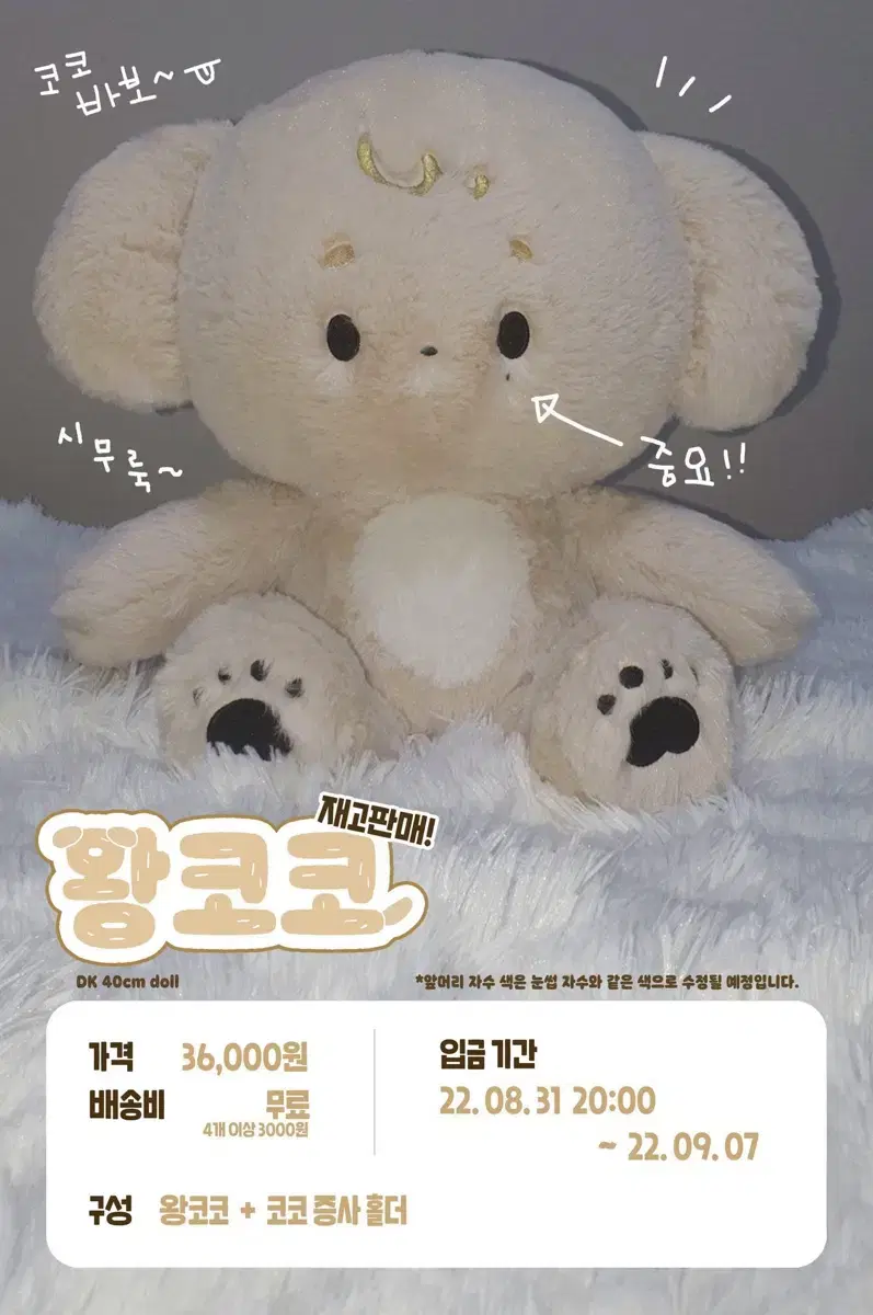 세븐틴 도겸 인형 왕코코