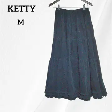 케티 KETTY 롱 스커트 코디 로이 플레어 스커트 M 블랙