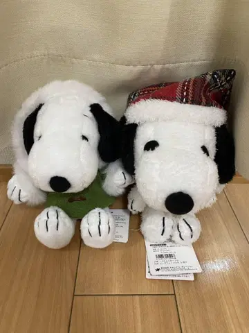 스누피 크리스마스 봉제 인형 2종 세트/SNOOPY/피넛 스토어 한정판