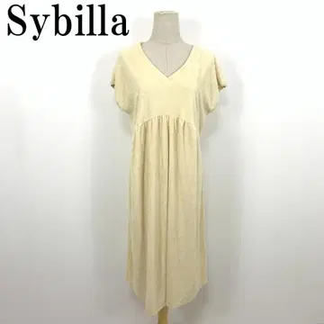 LA6832 시빌라 파일 코튼 100% 반팔 원피스 베이지 L