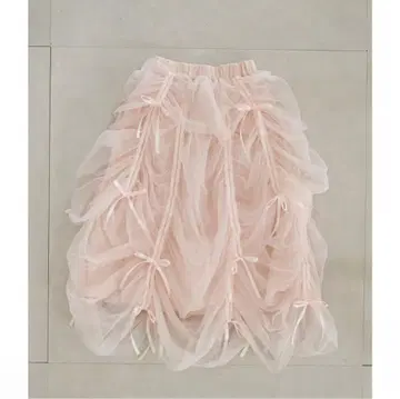Ballerina drawstring ribbon skirt 핑크 미사용