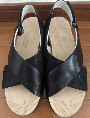 리걸 워커 크로스 샌들 블랙 24cm