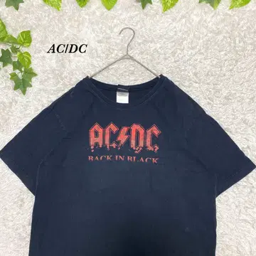 acdc 티셔츠 빅 로고 초레어 밴딩 구제 의류 락 블랙 레트로