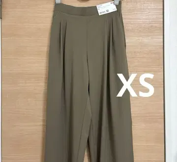 유니클로 울트라 스트레치 액티브 와이드 팬츠 XS 카키 여성용