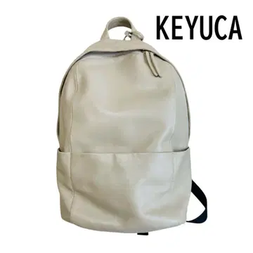 KEYUCA 케유카 베이지 가죽 백팩 백팩 쉘 백팩