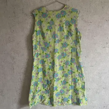 vintage 꽃무늬 슬리브리스 미니 원피스