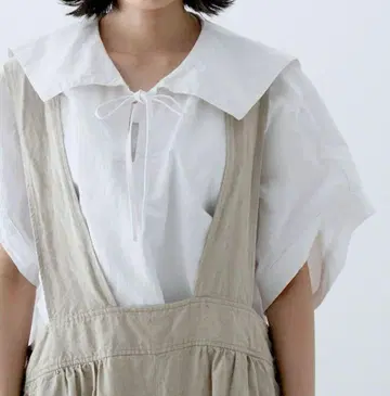 새상품급 네스트로브 코튼 린넨 마이크로 웨더 세일러 블라우스 오프시로