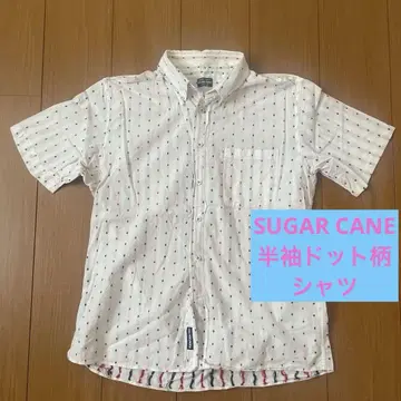 SUGAR CANE 반팔 도트 무늬 셔츠 M