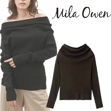 미라 오웬 Mila Owen 드레이프 디자인 오프숄더 니트 0