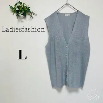 Ladiesfashion L 사이즈 V 넥 니트 베스트 무지 심플