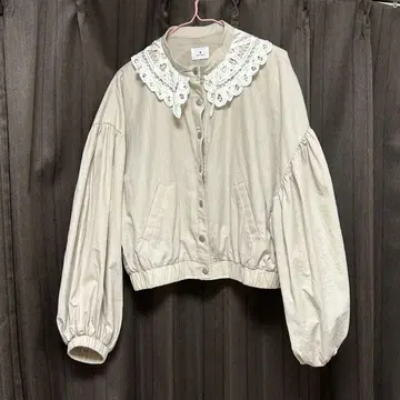 메리 제니 레이스 칼라 볼륨 슬리브 블루종