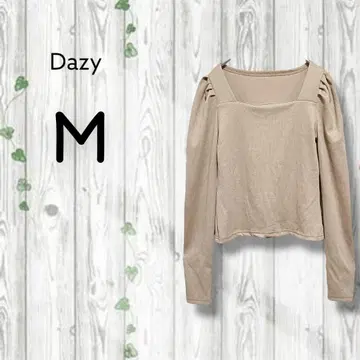 데이지 Dazy SHEIN 리브 티셔츠 스퀘어 넥 긴팔 베이지