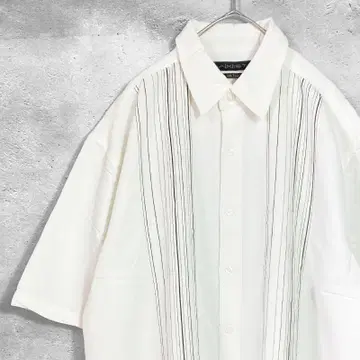 AXIST 쿠바 셔츠 레귤러 카라 레이온 화이트 L 사이즈