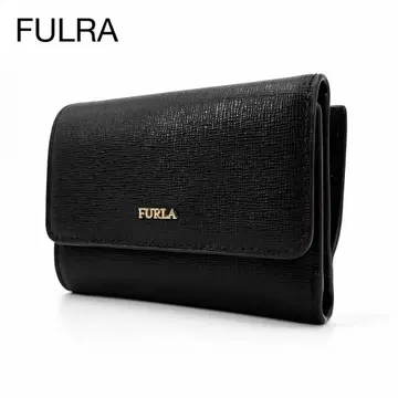 새상품급 FURLA 훌라 3단 폴더형 지갑 블랙 가죽