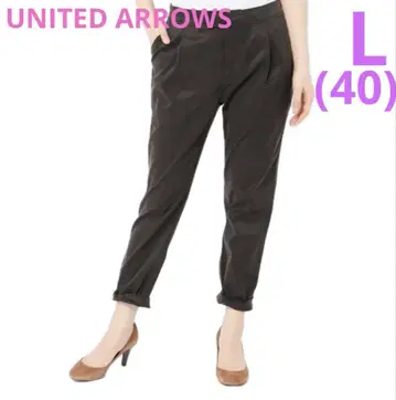 UNITED ARROWS 턱 롤업 팬츠 크롭 팬츠 블랙
