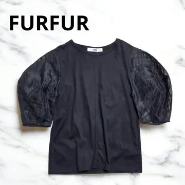 FURFUR 퍼퍼 시어 소매 퍼프 슬리브 풀오버 블랙