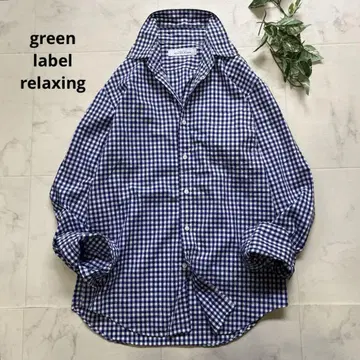 새상품급 green label relaxing 깅엄 체크 BD 셔츠