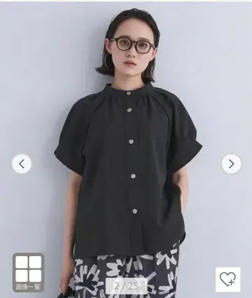 그린 라벨 릴랙싱 스탠드 넥 2way 블라우스