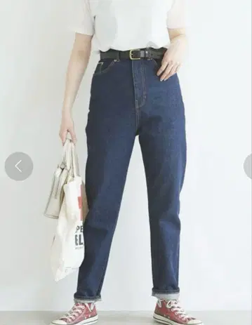 피그 런던 하이 웨스트 테이퍼드 데님