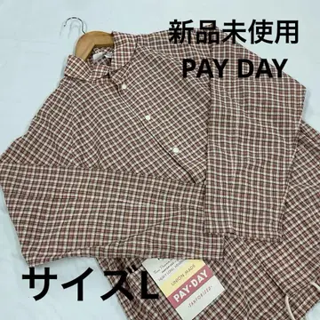 미사용 새상품 PAY DAY 체크 무늬 긴팔 셔츠 핑크 L #1182