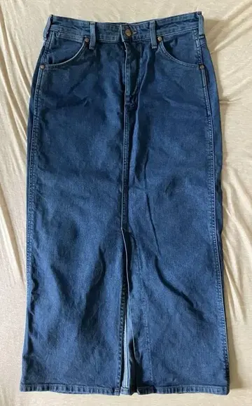 여성용 블루 롱 데님 스커트
