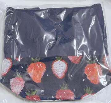 페이러 스트로베리 도트 토트백 네이비