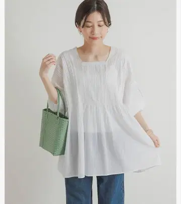 어반 리서치 도어스 핀턱 레이스 개더 블라우스 doors