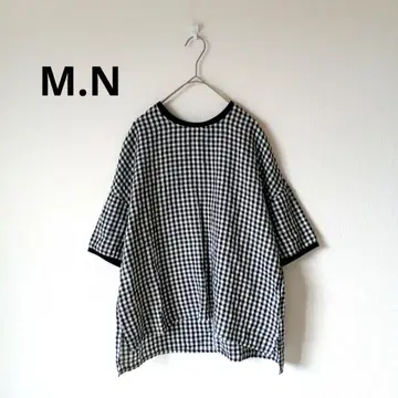 M.N 엠도트엔 린넨 깅엄 체크 내추럴