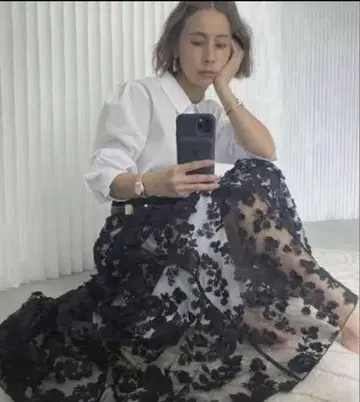 아메리 레이스 레이어드 셔츠 드레스