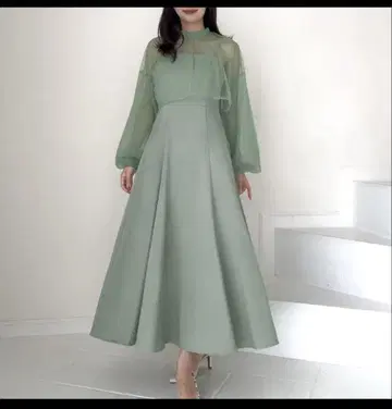 민트 그린 시스루 셋업