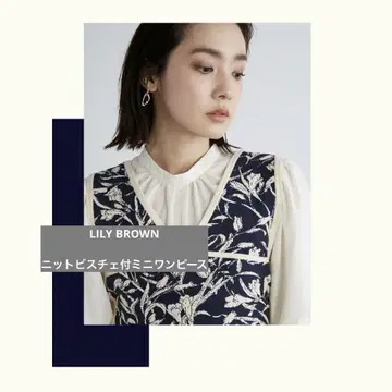 LILY BROWN 릴리 브라운 니트 뷔스티에 미니 원피스
