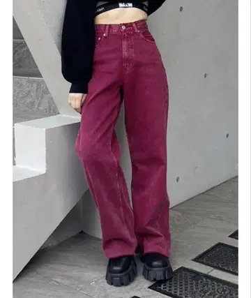 심플한 와이드 데님 팬츠