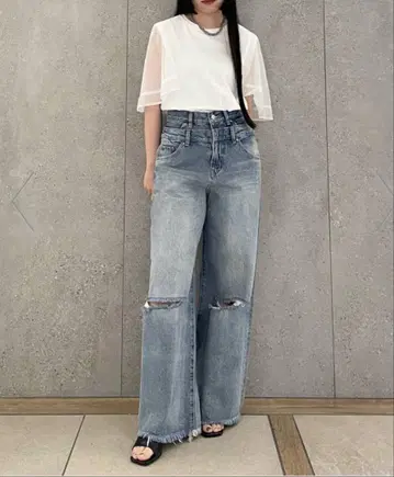 GRACE CONTINENTAL 레이어드 데님 팬츠 38 사이즈