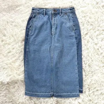 데님 타이트 스커트 라이트 블루