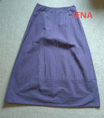 IENA 보라색 스트라이프 롱 스커트