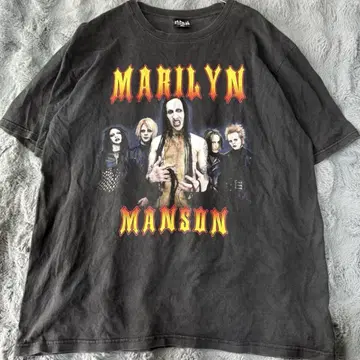 Marilyn Manson 그래픽 밴딩 티셔츠 XL 90s 블랙