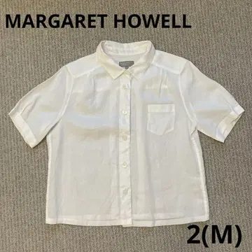 MARGARET HOWELL 셔츠 반팔 화이트 화이트 M 포켓