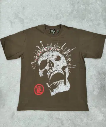 HELLSTAR 브라운 스컬 티셔츠