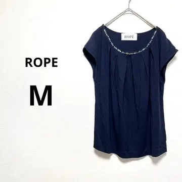 ROPE 로페 네이비 반팔 티셔츠 [M] 비쥬 네이비 티셔츠